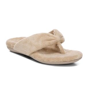Vionic Lydia Ginger Root Terry Cloth Thong Slippers Tan Womens 9 H7723F1250